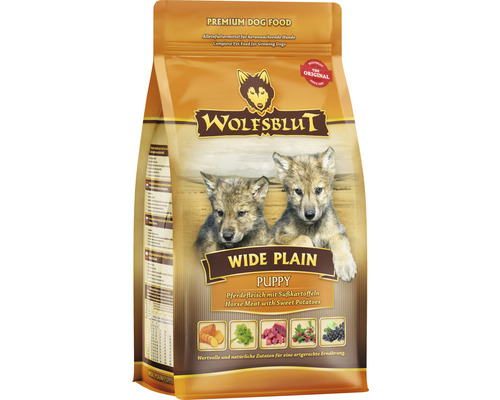 Hundefutter trocken WOLFSBLUT Wide Plain Puppy mit wertvollen Superfoods, getreidefrei, Glutenfrei 500 g