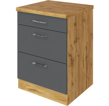 Nachttisch mit drei Schubladen und Holzdekor