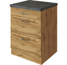 Unterschrank mit drei Schubladen und Arbeitsplatte