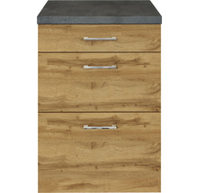 Waschbeckenunterschrank mit drei Schubladen und Arbeitsplatte