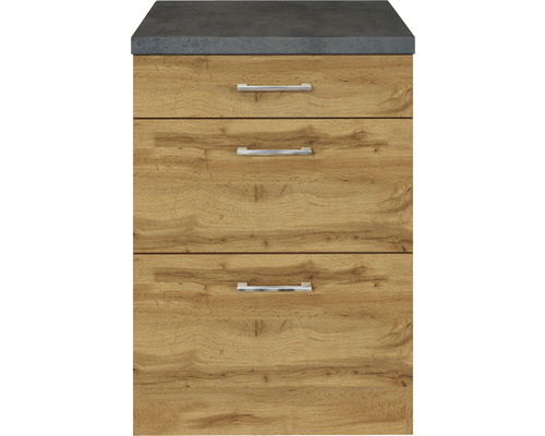 Waschbeckenunterschrank mit drei Schubladen und Arbeitsplatte