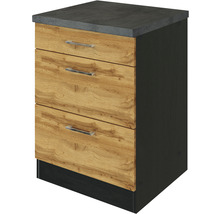 Küchenunterschrank mit drei Schubladen und Arbeitsplatte