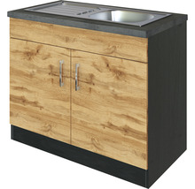 Spülenschrank mit Spüle und zwei Türen