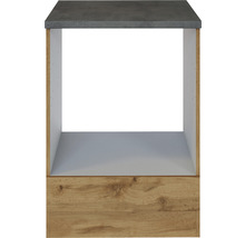 Küchenunterschrank mit Betonarbeitsplatte und Holzelement