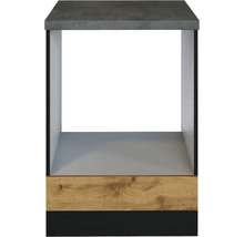 Küchenunterschrank mit Betonarbeitsplatte und Holzelement