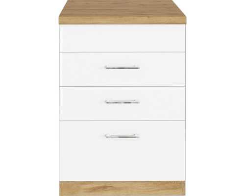 Kommode mit drei Schubladen und Holzplatte