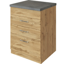 Unterschrank mit drei Schubladen und Arbeitsplatte