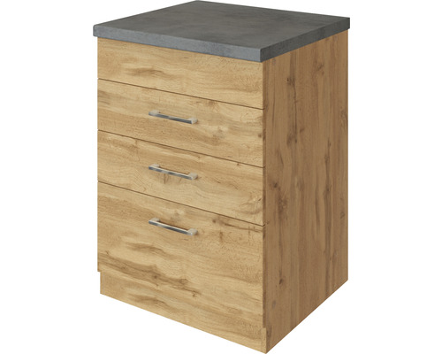 Unterschrank mit drei Schubladen und Arbeitsplatte