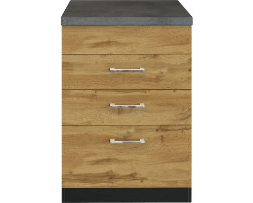 Unterschrank mit drei Schubladen und Arbeitsplatte