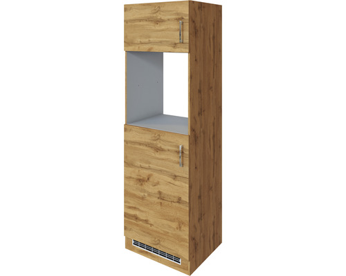 Küchenhochschrank mit Backofenfach und zwei Türen im Holzdesign
