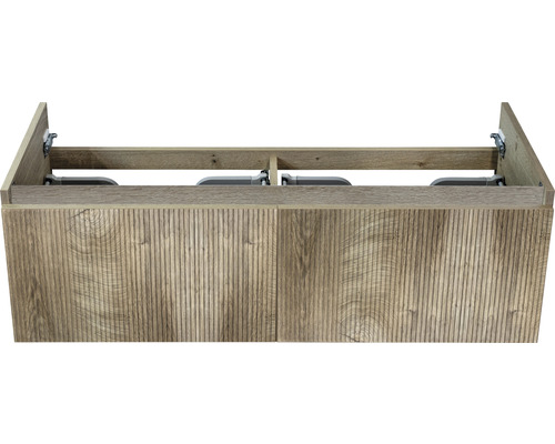 Waschbeckenunterschrank Sanox Frozen 3D 43x120x45 cm ohne Waschbecken grain oak