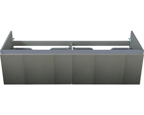 Waschbeckenunterschrank Sanox Frozen 3D 40x140x45 cm ohne Waschbecken petrol Waschtischunterschrank mit gerillter Frontansicht