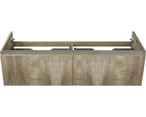 Waschbeckenunterschrank Sanox Frozen 3D 40x140x45 cm ohne Waschbecken grain oak Waschtischunterschrank mit zwei Türen in Holzoptik