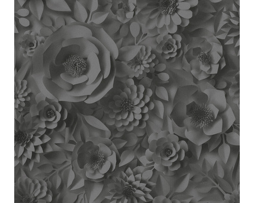 Vliestapete 38718-5 Pint Walls 3D-Blüten grau