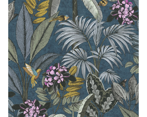 Vliestapete 38738-3 Pint Walls Natur Blätter blau Tapete mit Dschungelmotiv, einschließlich Blätter, Blumen und Vögel