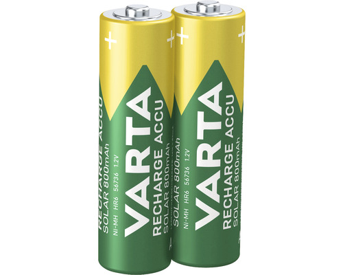 Zwei Varta Recharge Accu Solar 800 mAh Batterien