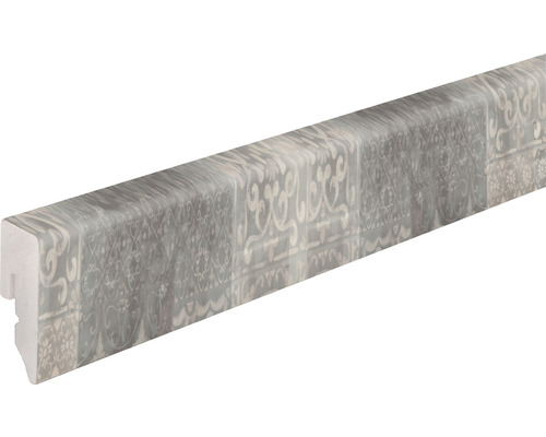 Sockelleiste KU048L1 PVC grau gemischt15x38,5x2400 mm Dekorleiste mit Muster
