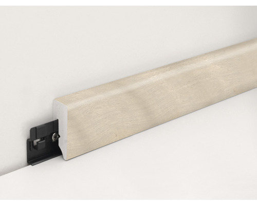 Sockelleiste aus Holz mit Befestigungsclip