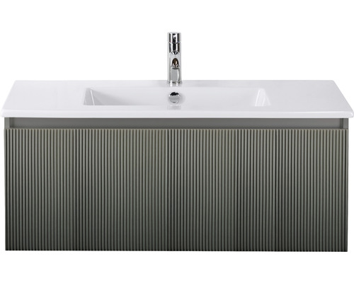 Waschbeckenunterschrank Sanox Frozen 3D 42x101x46 cm mit Keramikwaschbecken petrol Waschtisch mit Waschbecken und Unterschrank