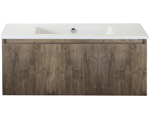 Waschbeckenunterschrank Sanox Frozen 3D 42x101x46 cm mit Keramikwaschbecken ohne Hahnloch charleston Waschbeckenunterschrank Sanox Frozen 3D 42x101x46 cm mit Keramikwaschbecken ohne Hahnloch charleston