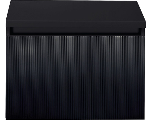 Waschbeckenunterschrank Sanox Frozen 3D 43x60x45 cm mit Waschtischplatte schwarz matt