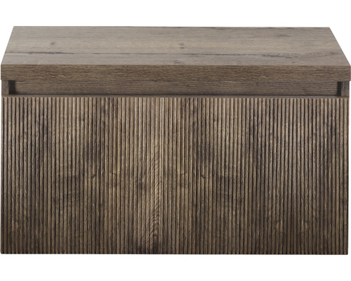 Waschbeckenunterschrank Sanox Frozen 3D 43x80x45 cm mit Waschtischplatte charleston Waschbeckenunterschrank mit geriffelter Front