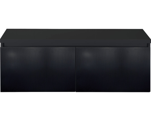 Waschbeckenunterschrank Sanox Frozen 3D 43x120x45 cm mit Waschtischplatte 2 Schubladen schwarz matt