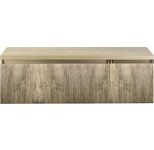 Badezimmermöbel aus Holz mit geriffelter Oberfläche