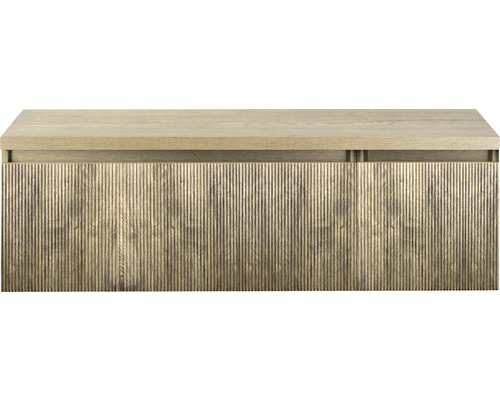 Waschbeckenunterschrank Sanox Frozen 3D 43x140x45 cm mit Waschtischplatte 2 Schubladen französische Eiche Waschbeckenunterschrank Sanox Frozen 3D 43x140x45 cm mit Waschtischplatte 2 Schubladen französische Eiche