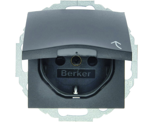 Steckdose Berker S1 Klappdeckel unterputz anthrazit-matt (47441606)