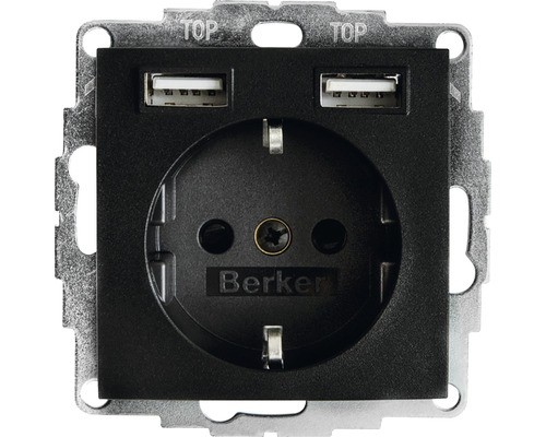 Steckdose Berker S1 USB/A-A unterputz anthrazit-matt (48031606)