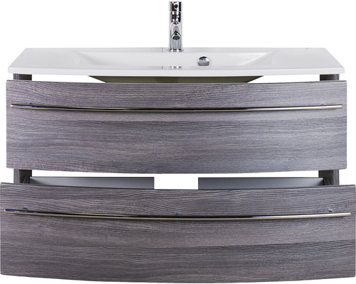 Waschtischunterschrank mit Waschbecken und zwei Schubladen