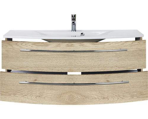 Waschtischunterschrank mit zwei Schubladen und Aufsatzwaschbecken