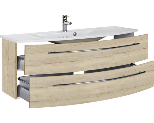 Waschtischunterschrank mit zwei Schubladen, Holzdekor