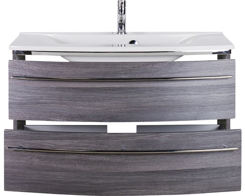 Waschtischunterschrank mit zwei Schubladen und Aufsatzwaschbecken