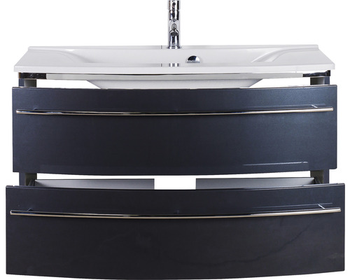 Waschtischunterschrank mit Waschbecken und zwei Schubladen