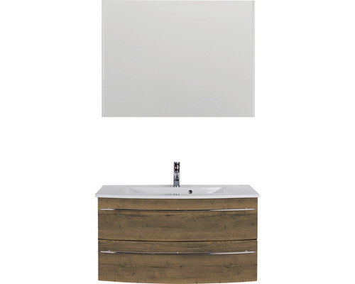 Waschtischunterschrank mit Waschbecken und Spiegel für das Badezimmer