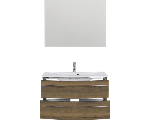 Waschtischunterschrank mit Waschbecken und Spiegel für das Badezimmer