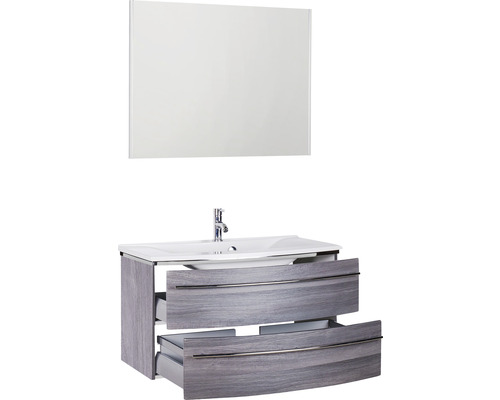 Waschtisch mit zwei Schubladen und Spiegel für das Badezimmer