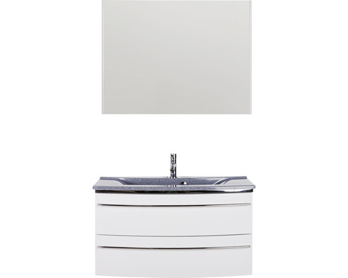 Badezimmerset mit Spiegel und Waschtischunterschrank