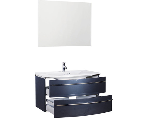 Waschtisch mit zwei Schubladen und Spiegel für das Badezimmer