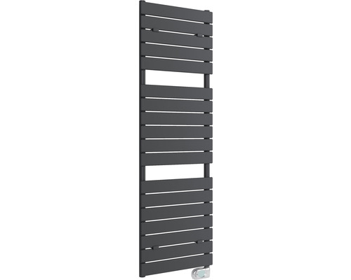 Elektrischer Badheizkörper Sanotechnik Pisa 151x50x4,85 cm 750 Watt schwarz matt Handtuchwärmer mit horizontalen Heizstäben für das Badezimmer