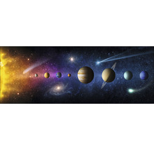 Darstellung des Sonnensystems mit Planeten und Himmelskörpern