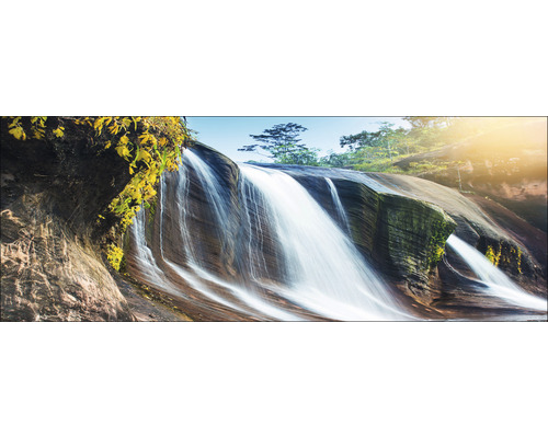 Glasbild Jungle Waterfall 30x80 cm