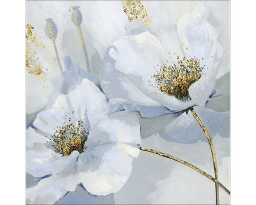 Glasbild Pastel Flowers I 20x20 cm