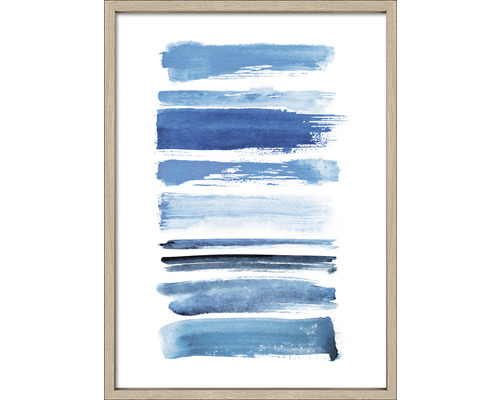 Gerahmtes Bild mit blauen Farbakzenten