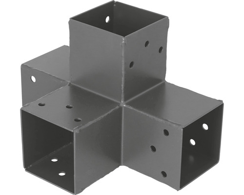 Steckverbinder suki Verlängerung 90° 4 Enden, H, 71 x 71 x 1,8 mm pulverbeschichtet anthrazit 1 Stk.
