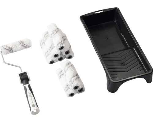 Farbroller Set mit Farbwanne und mehreren Walzen