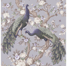 Tapete mit Pfauen und Blumenmuster