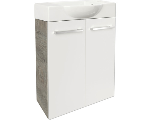 Waschtischunterschrank mit zwei Türen und Waschbecken